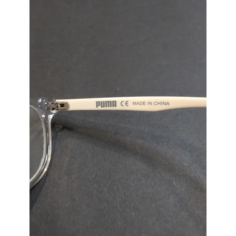 Puma Kids Glasses Frames PJ0022S 005 Clear White Round Frames 47 15 130